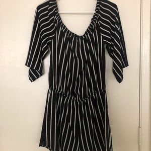 Black Striped Romper